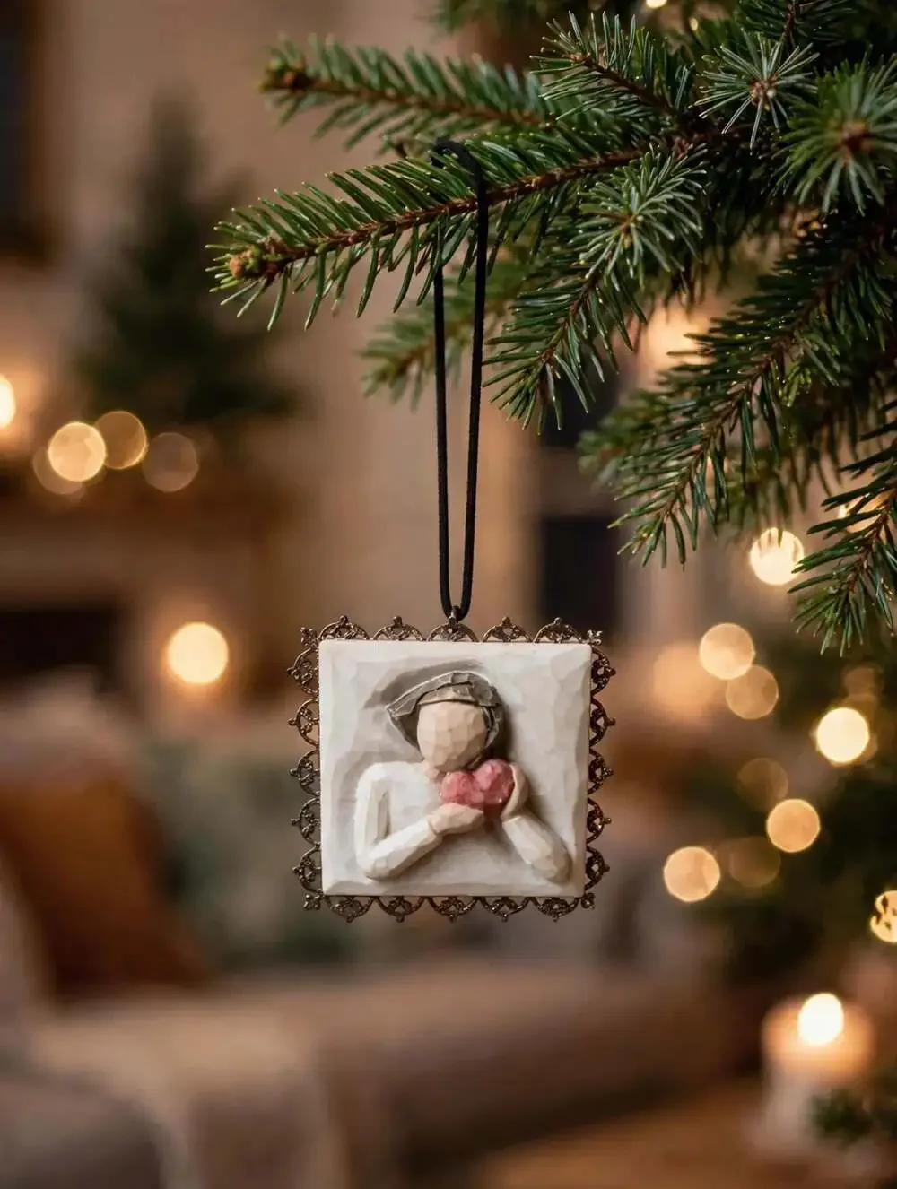 Willow Tree From The Heart Metal Edge Ornament